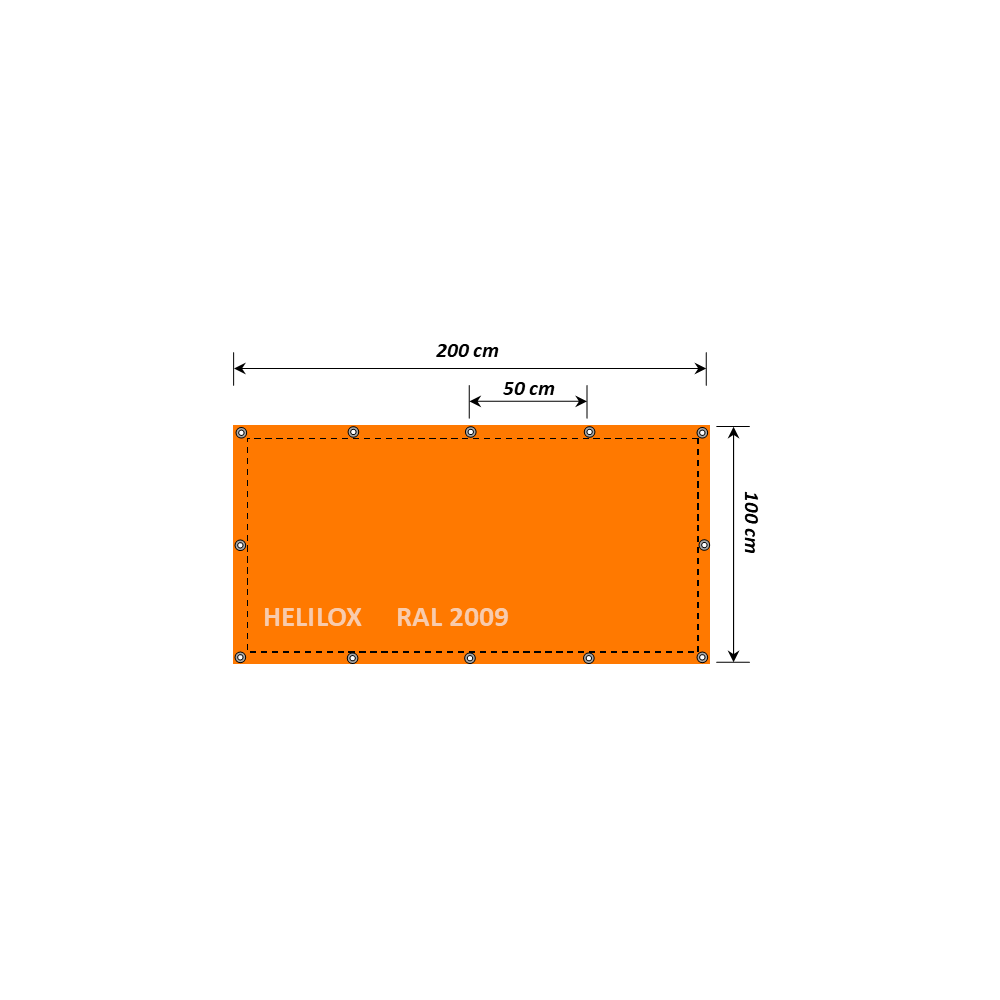 Bâche orange de balisage pour grue