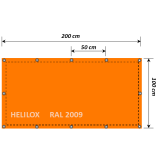 Bâche orange de balisage pour grue