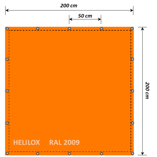 Bâche orange de balisage pour grue