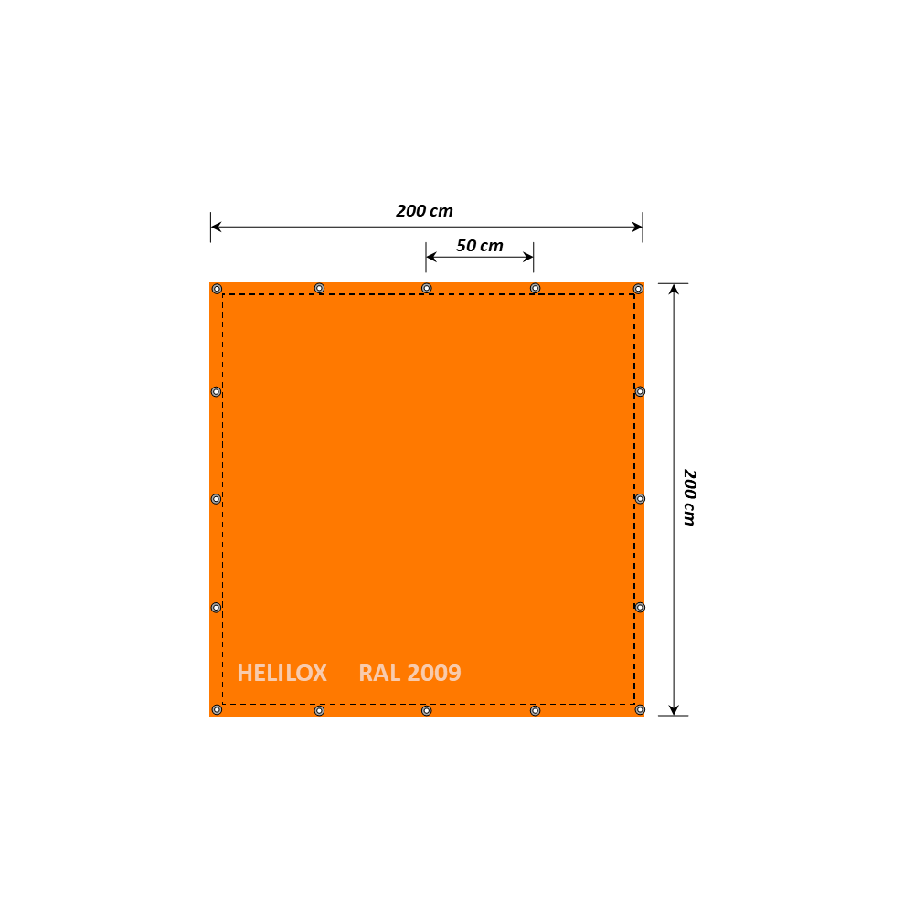 Bâche orange de balisage pour grue