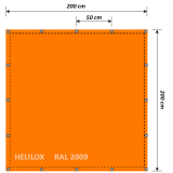 Bâche orange de balisage pour grue